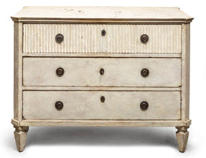 A stylish white painted timber commode, French 19th Century