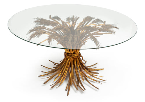 A gilt metal wheat-sheaf coffee table, French Circa 1950