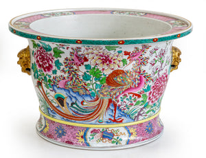 SOLD An exceptional Sampson of Paris famille rose porcelain phoenix jardiniere, French Circa 1900