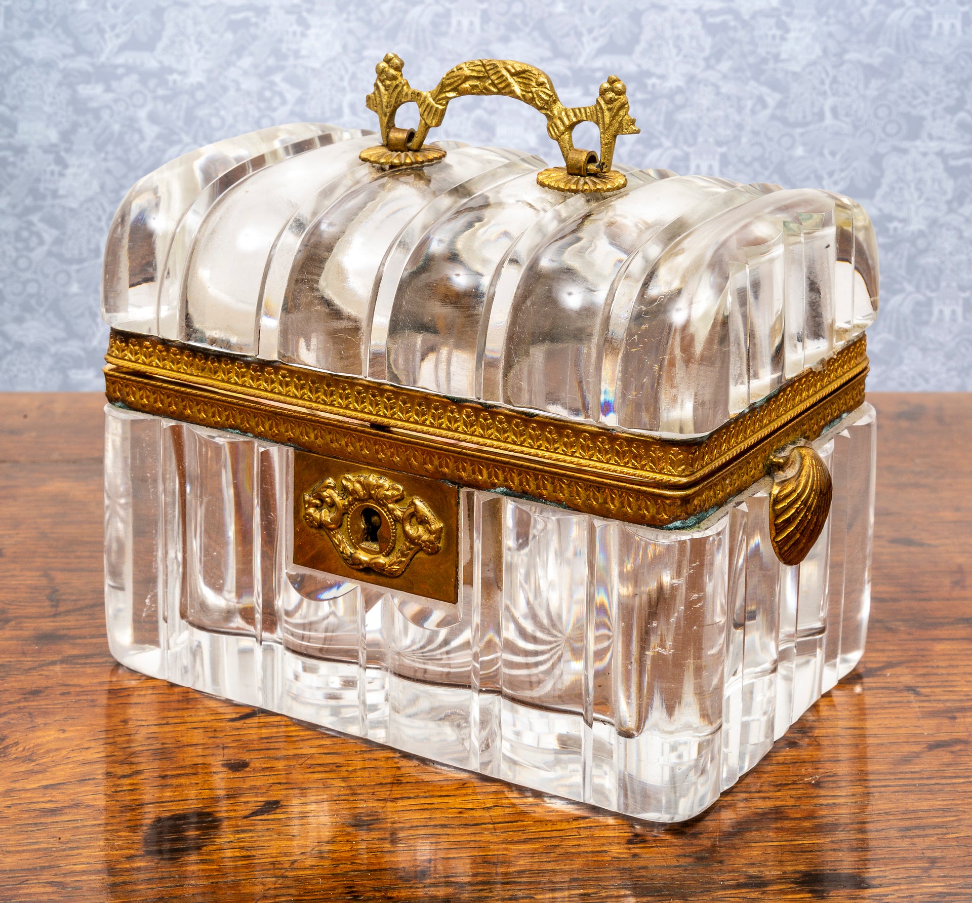 An exquisite gilt metal and rock crystal Palais Royale casket, French Circa 1900