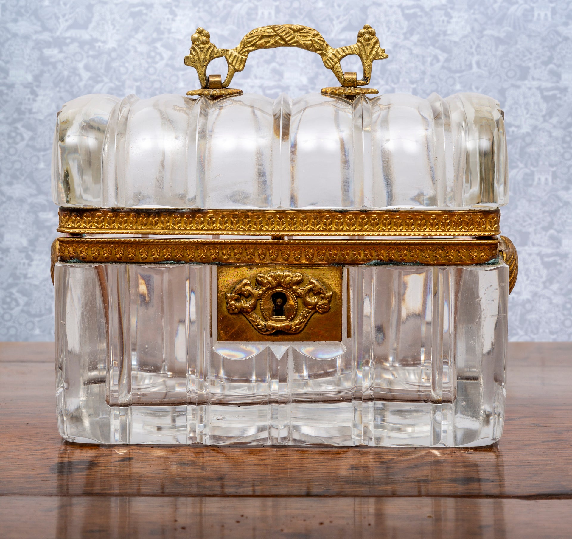 An exquisite gilt metal and rock crystal Palais Royale casket, French Circa 1900