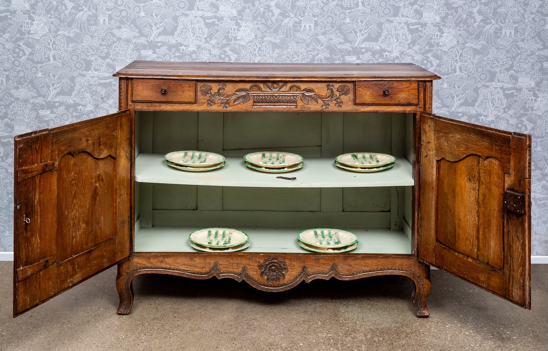 A beautifully carved Provincial oak buffet, French 18th Century