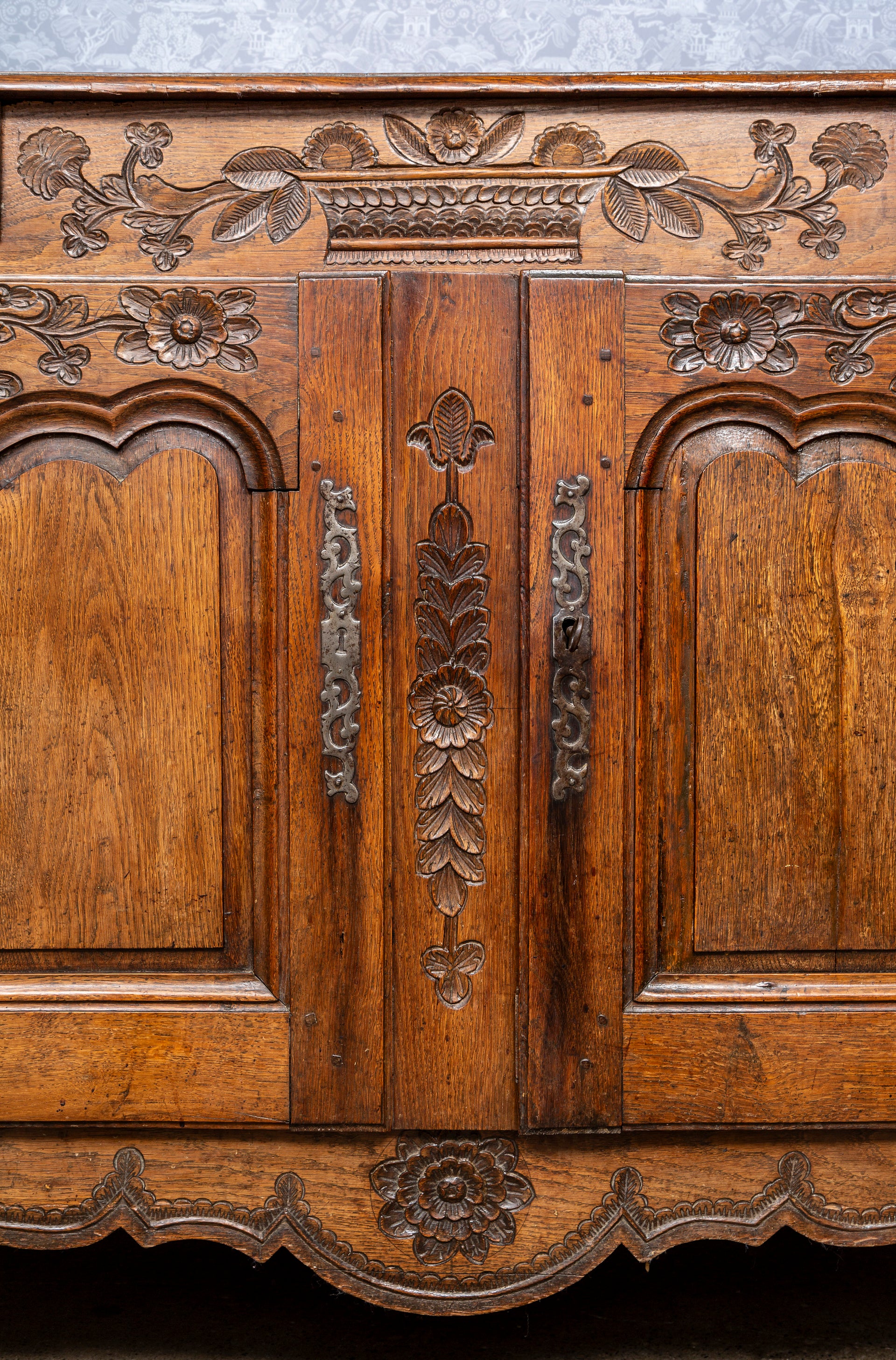 A beautifully carved Provincial oak buffet, French 18th Century