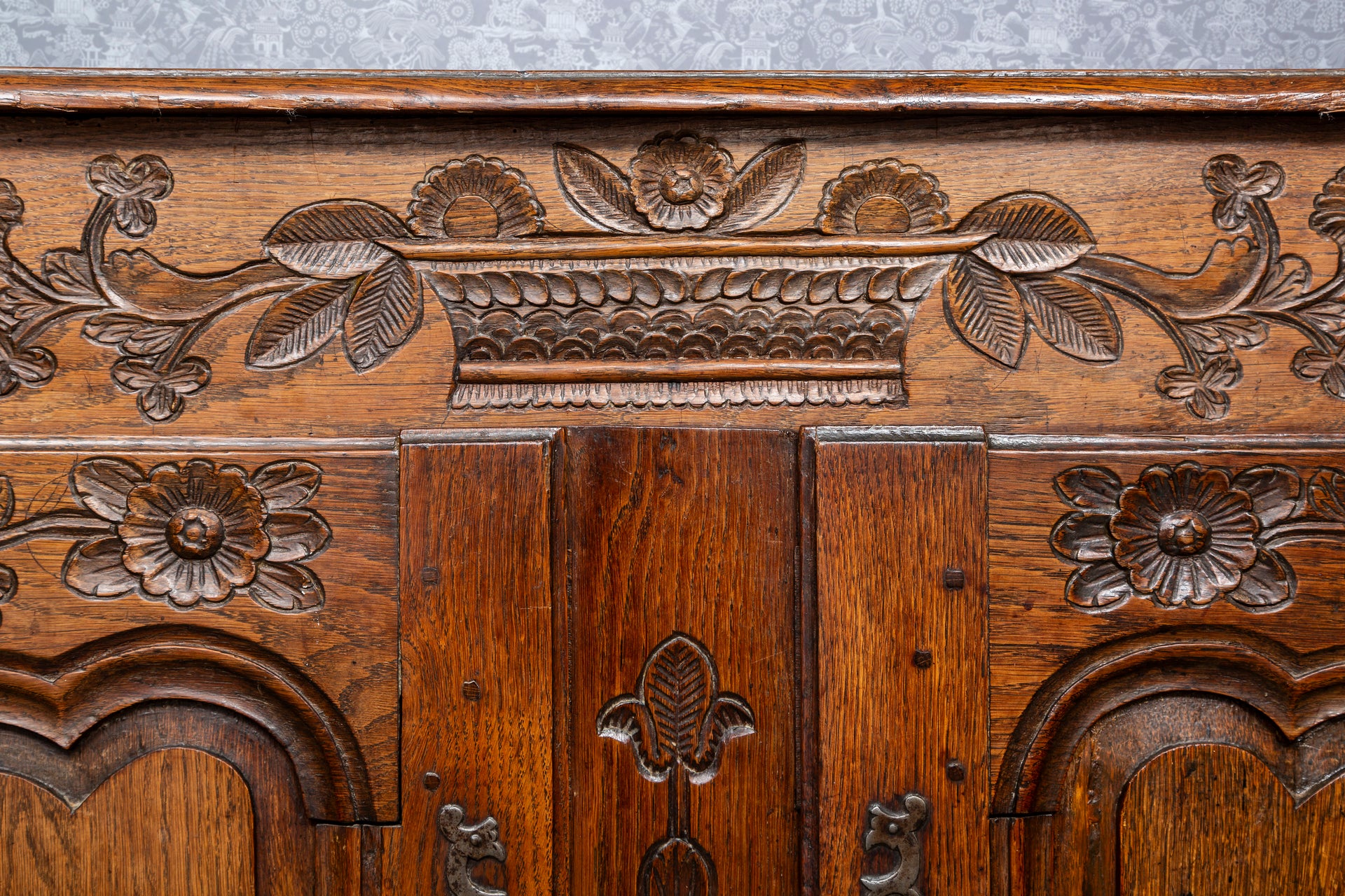 A beautifully carved Provincial oak buffet, French 18th Century