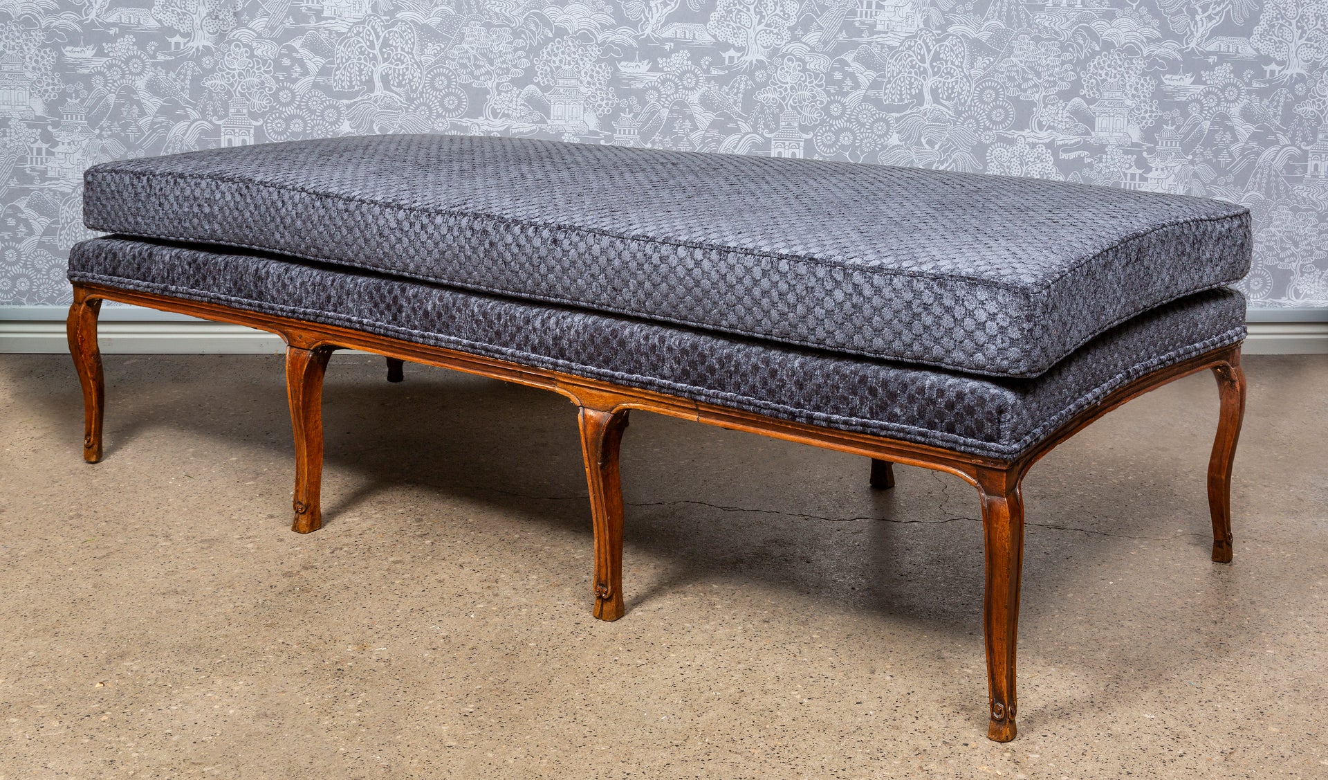 SOLD A fabulous Louis XVI carved fruitwood eight legged ottoman/ day bed, French 19th Century